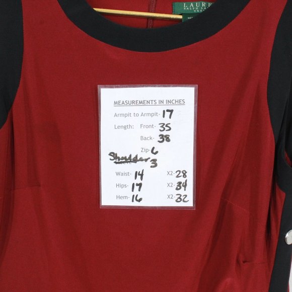 Ralph Lauren Red Sleeveless Snap Detailed Ruched Slimming Sheath Dress Size 4 - Picture 13 of 13